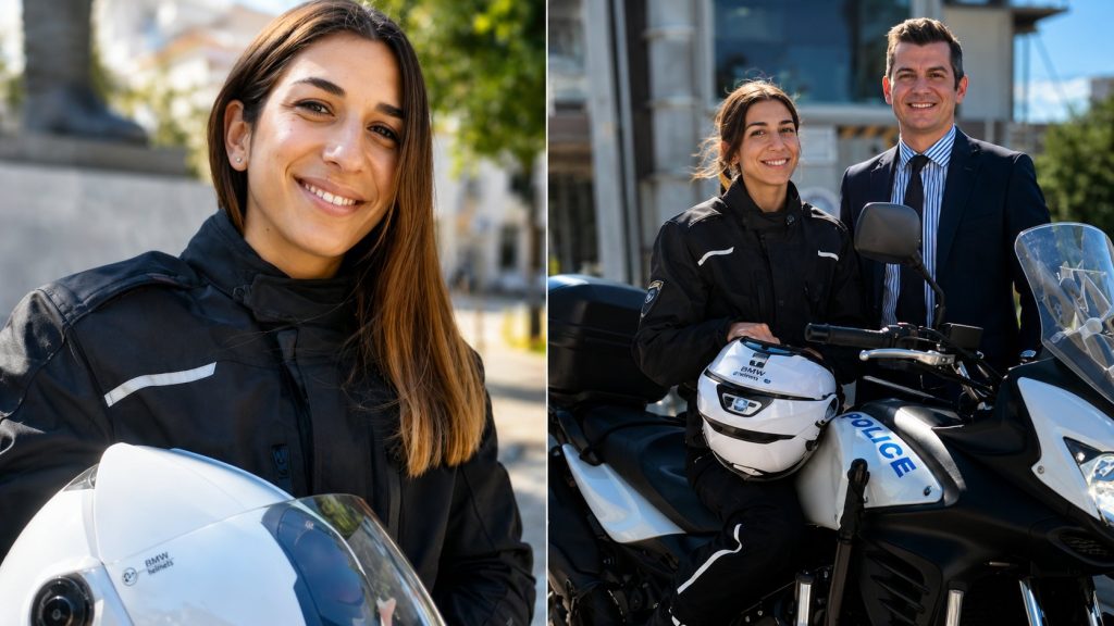 Η μοναδική γυναίκα αστυνομικός στην Κρήτη που οδηγεί μηχανή στην Τροχαία