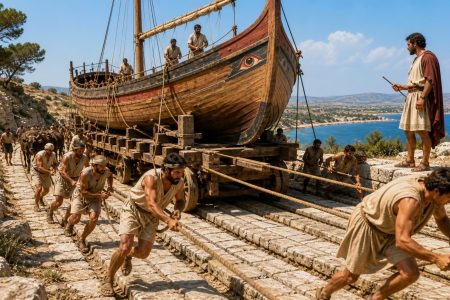 Πώς οι αρχαίοι Έλληνες μηχανικοί κατάφεραν να μεταφέρουν πλοία πάνω από τη στεριά