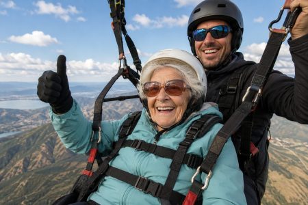 Στα 101 της χρόνια πέταξε με αλεξίπτωτο πλαγιάς και μπήκε στο Ρεκόρ Γκίνες