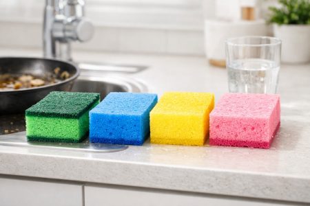 Γιατί κάθε χρώμα στα σφουγγαράκια κουζίνας αντιστοιχεί σε διαφορετική χρήση και πώς προλαμβάνει τις μολύνσεις