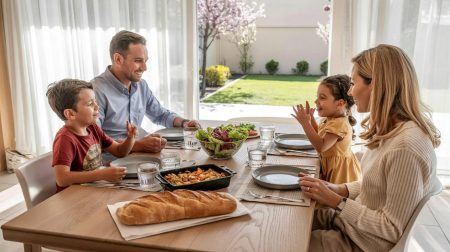 Έρευνες δείχνουν ότι τα παιδιά που τρώνε μαζί με την οικογένεια αναπτύσσουν πιο υγιεινές διατροφικές συνήθειες