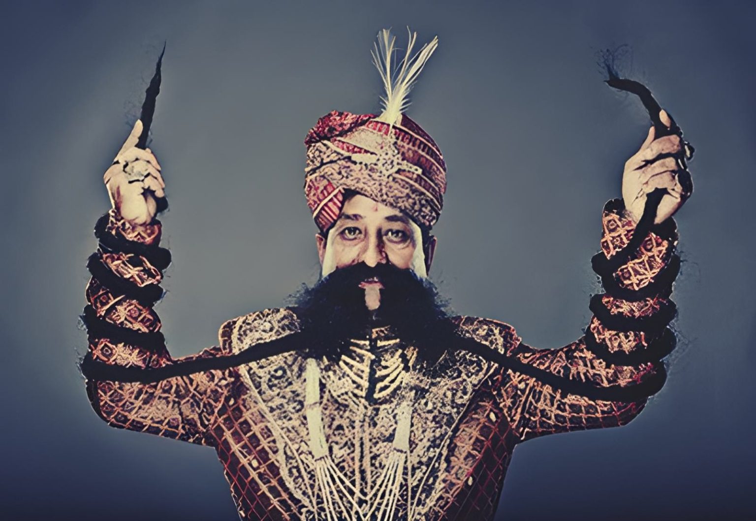 Ο Ram Singh Chauhan κατέχει το παγκόσμιο ρεκόρ για το μακρύτερο μουστάκι με μήκος 4,29 μέτρα