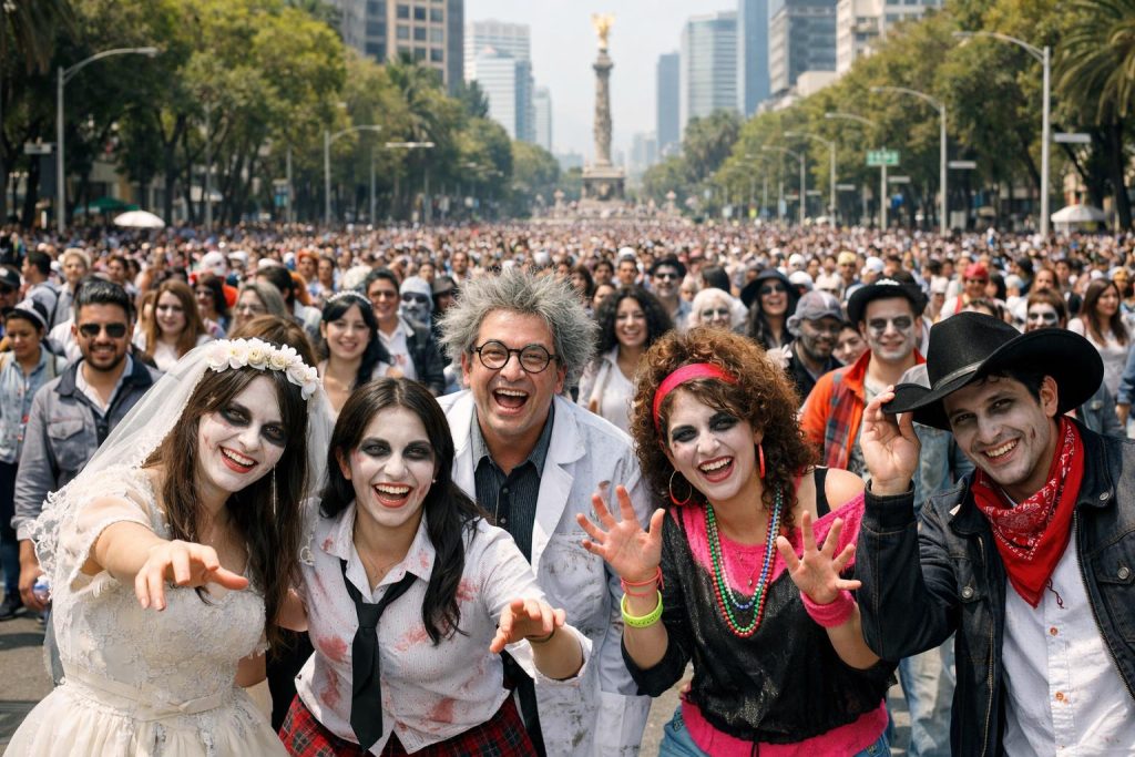 Zombie Walk στην Πόλη του Μεξικού: Χιλιάδες άνθρωποι μεταμφιέζονται ως ζόμπι σε μια θεαματική εκδήλωση
