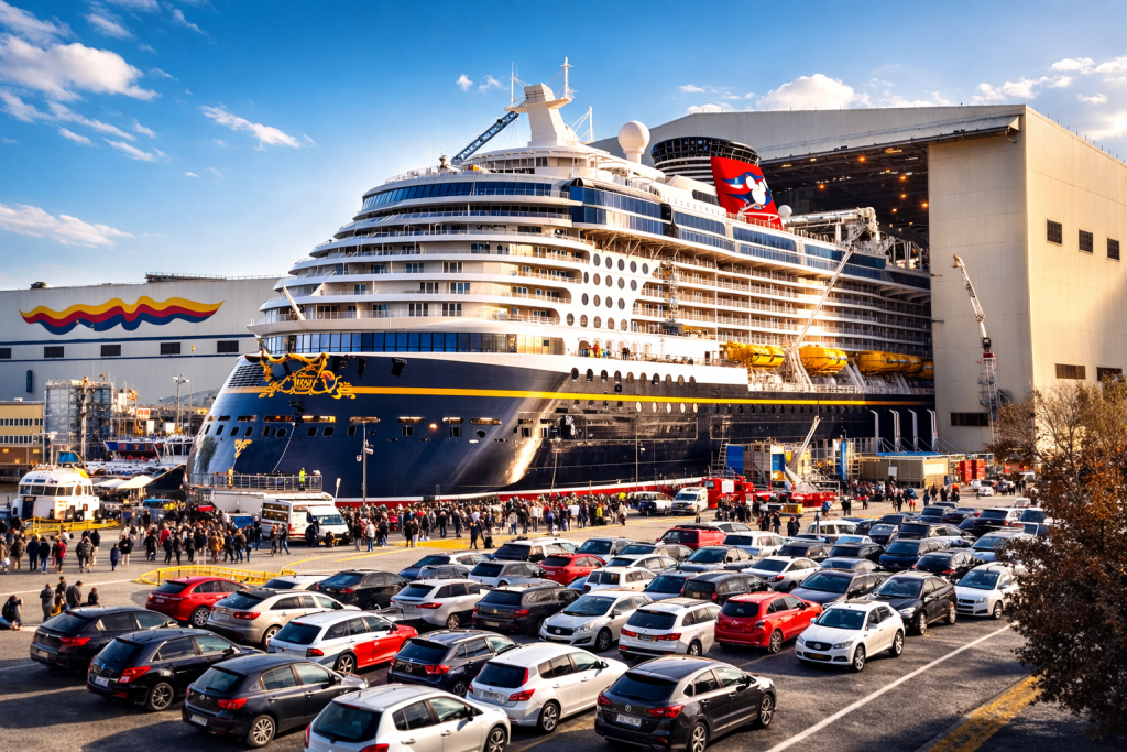 Η εντυπωσιακή πρώτη έξοδος του Disney Wish από το ναυπηγείο που επιπλέει για πρώτη φορά στο νερό