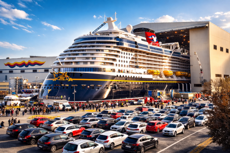 Η εντυπωσιακή πρώτη έξοδος του Disney Wish από το ναυπηγείο που επιπλέει για πρώτη φορά στο νερό