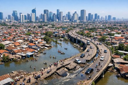 Η Τζακάρτα αντιμετωπίζει τη μεγαλύτερη πρόκληση επιβίωσης ως η πιο πολυπληθής πόλη του κόσμου.