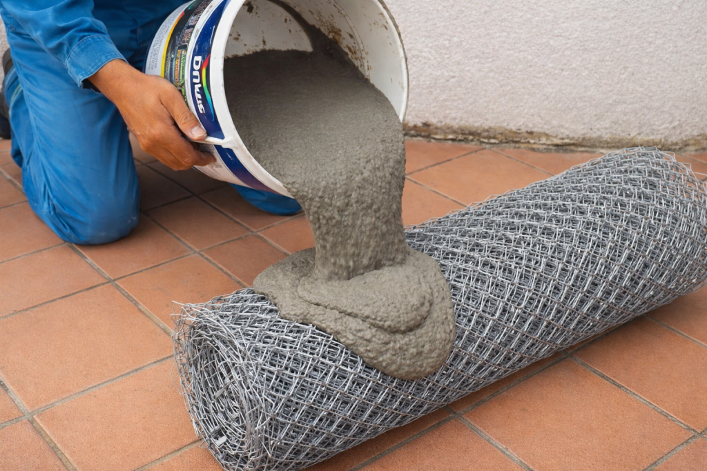 Πώς μεταμορφώνεται ένα μεταλλικό πλέγμα σε σταθερή επιφάνεια με τη χρήση σκυροδέματος