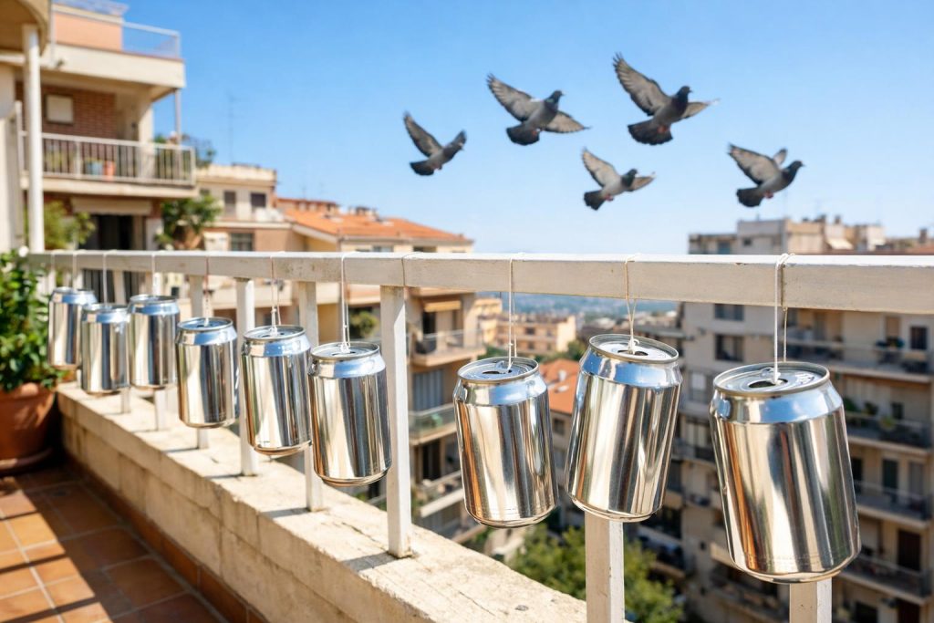 Πώς τα αλουμινένια κουτάκια διώχνουν φυσικά τα περιστέρια από το μπαλκόνι σας.