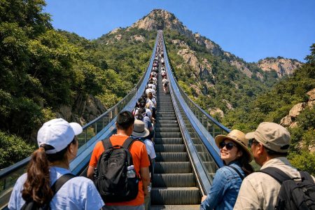 Στην Κίνα η μεγαλύτερη υπαίθρια κυλιόμενη σκάλα με μήκος άνω του ενός χιλιομέτρου