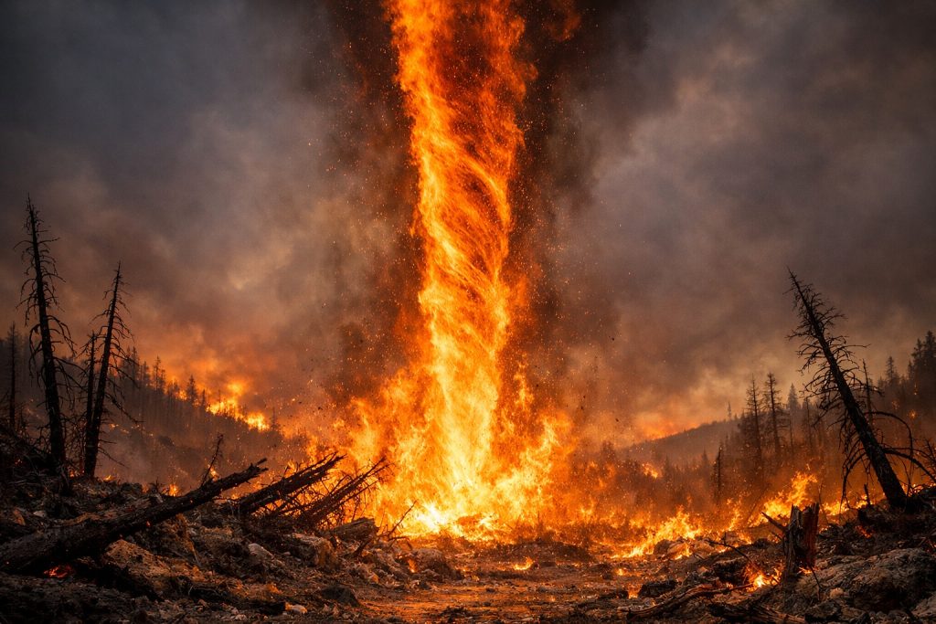 Ανεμοστρόβιλοι φωτιάς: Το σπάνιο φαινόμενο που αναπτύσσει θερμοκρασίες έως και 1.000 βαθμούς Κελσίου